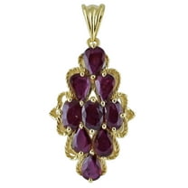 Carillon Ruby July Birthstone Natural Gemstone Necklace Pendant 925 Sterling Silver Party Jewelry | Yellow Gold Plated