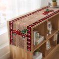 thumbnail image 6 of Red Truck Christmas Table Runner 60 Inches Long, Cotton Linen Table Runner Dresser Scarf, Plaid Xmas Tree Snowflake Vintage Fabric Tablerunners for Dining Coffee Tables Wedding Holiday Party 13"x60", 6 of 9