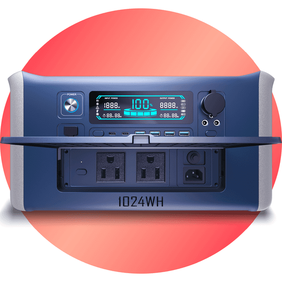 Hurricane Preparedness Kit: 1000W/1500W/2000W Emergency Backup Power Supply with 1000Wh Battery for Home Appliances