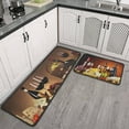 thumbnail image 2 of 2 Pieces 3D Wine Decor Themed Kitchen Mats and Rug Set Kitchen Mat - Water Absorb Microfiber Kitchen Rug Wine Decorations for Kitchen 17"x47"+17" x23" Wine Glass Rugs, 2 of 5