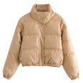 thumbnail image 6 of Women Winter Cropped Puffer Jacket Short Warm Quilted Coat Turtleneck Waterproof Lightweight Outerwear, 6 of 6