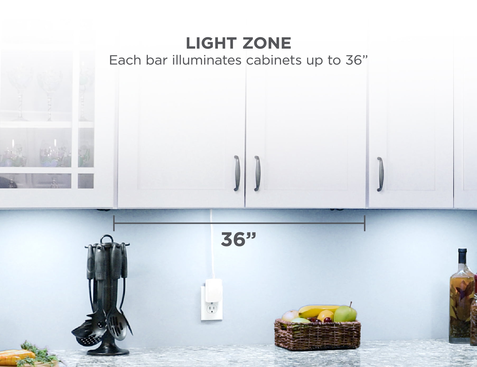 BLACK+DECKER LED Under Cabinet Light Kit, Cool White, Stick up Design,  3-Bars, 6” Each (LEDUC6-3CK) 