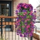 thumbnail image 5 of Cestas Colgantes con Flores Artificiales para Plantas Al Aire Libre, Vides de Rosa Simuladas 85 cm Decoración Montada en la Pared, Techo Y Bloqueo de Conductos Cestas Colgantes de Plástico para Planta, 5 of 6