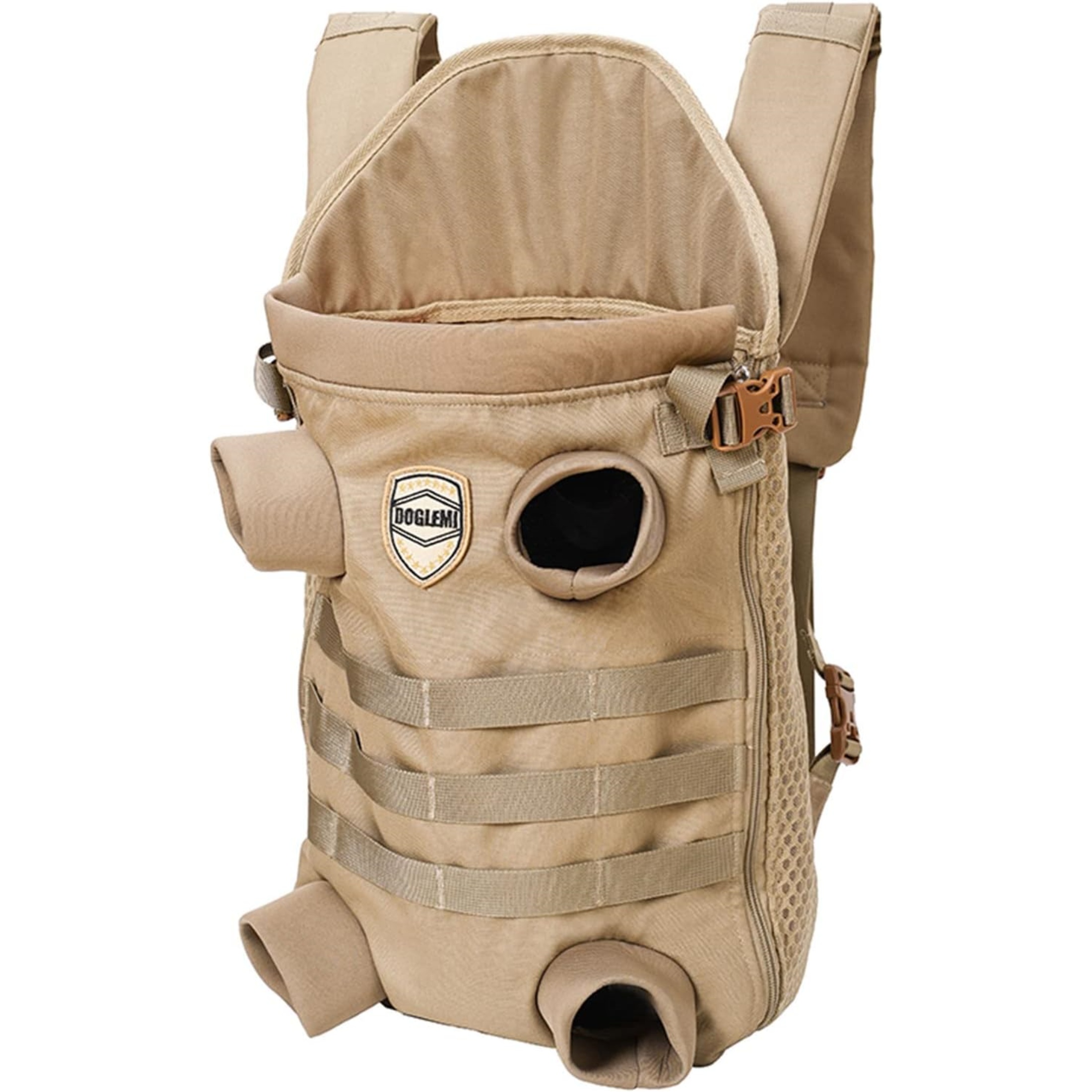 Newborn Brand Dog Front Carrier Backpack for Small Dogs,Breathable Hands-Free Legs Out Pet Travel Bag for Outdoor Camping, 30X21.7X15 inch ,Khaki,m