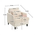 thumbnail image 3 of Xukmct Upholstered Armchair Club Chair with Wood Legs and Pillow, Modern Accent Chair for Living Room, Office, Beige, 3 of 10