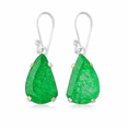thumbnail image 2 of Natural CERTIFIED Fancy Green Emerald 925 Sterling Silver 67 Ct Gemstone Earring, 2 of 6