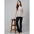 thumbnail image 4 of Janasya Indian Women's White Cotton Floral Print Flared Top, 4 of 8