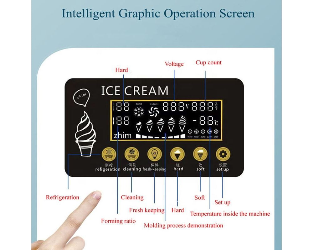 Three Flavors Soft Serve Ice Cream Maker Machine Sweet Cone Freezing Vending Machine
