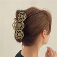 thumbnail image 2 of Pinza para el pelo rosa café con leche para mujer. Elegante pinza floral con diseño avanzado para peinar el cabello, 2 of 6