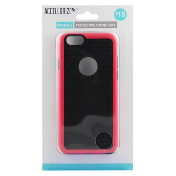 Accellorize 35004 Protective Case For Iphone 6 - Black & Pink