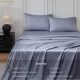 thumbnail image 3 of MooMee Duvet Cover Set Queen 600-TC 100% Extra Long-Staple Cotton Sateen Silky Smooth Luxury (Blueish Grey), 3 of 8
