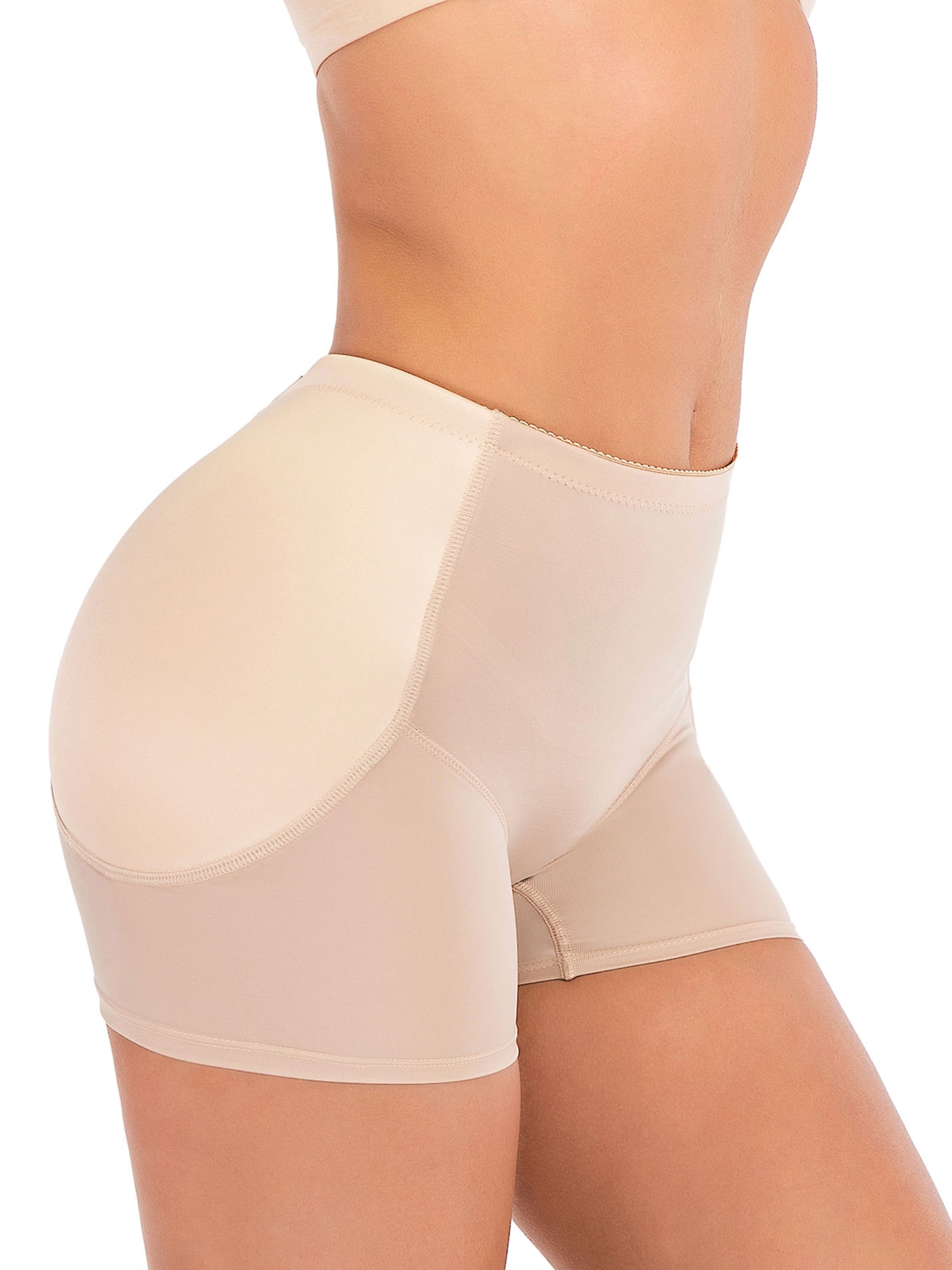 Beige# DODOING Fake Butt Lifter Pants Lace Hip Enhancer Pads Underwear L 