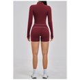 thumbnail image 5 of PISONIC Womens Two Piece Tracksuit Set Long Sleeve Zipper Jacket with Athletic High Waist Shorts Workout Outfit, 5 of 7