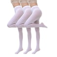 thumbnail image 2 of Wiyuqeen 3 Pack Women's 80 Denier Soft Semi Opaque Solid Color Footed Pantyhose Tights High Waist Tummy Control Yoga Legging Tights, 2 of 2