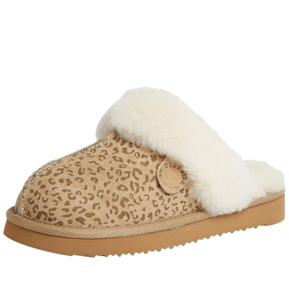 Pantuflas Fireside Sydney Leopardo con Forro de Borrego de Dearfoams