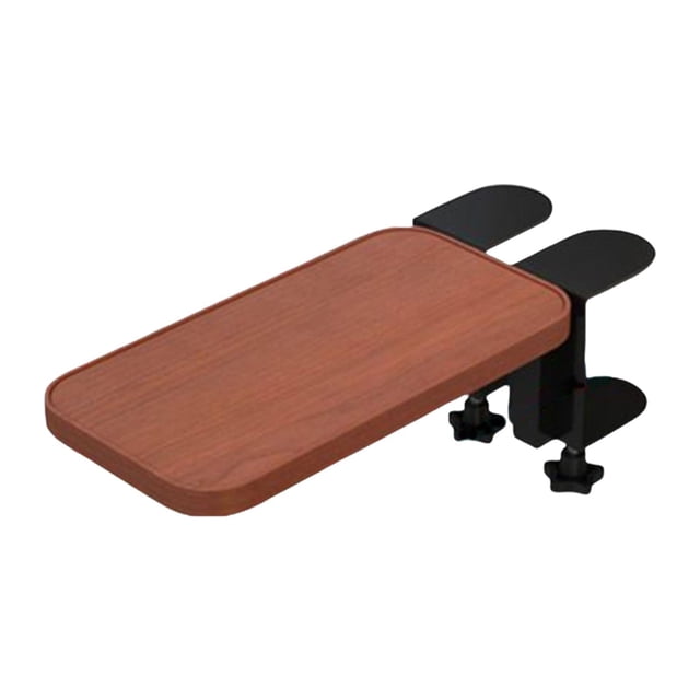 BELOVING Clamp on Computer Arm Rest Adjustable Desk Extender Tray for Home Use Office Brown
