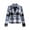 Blue, variant on SwiftWear Women's Plaid Cropped Blazer Lapel Collar Button Down Work Office Jacket Casual Long Sleeve Coat for Fall Spring​​, Blue