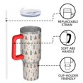 thumbnail image 4 of Beige Christmas Tree Pattern Tumbler with Handle and Lid,40oz Double Wall Vacuum Insulated Tumbler,Cups Gift for Women and Men, 4 of 7