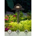 thumbnail image 2 of 6 Pack 3CCT LED Pathway Lights, Low Voltage Landscape Lights, 3000K/4000K/5000K, 2-Tier Pagoda Head, 12-15V AC/12-24V DC, IP65, Aluminum Housing, 2 of 8