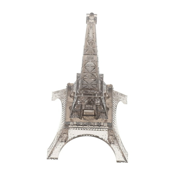 COSMOBETTY Tower Puzzle Eiffel Tower Model Grey Plastic 1 Set Transparent Crystal 3D Jigsaw