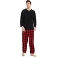 thumbnail image 2 of U2SKIIN Couple Pajama Sets, Plaid Matching Pajama Set for Men and Women Soft Warm Pjs Set（Black/Buffalo Plaid-red Mens, Medium）, 2 of 7