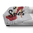 thumbnail image 3 of Saying Soft Flannel Fleece Throw Blanket, I Love Shoes Typography with a High Heel Drawing with Blemishes, Cozy Plush for Indoor and Outdoor Use, 50" x 60", Vermilion and Charcoal Grey, by Ambesonne, 3 of 6