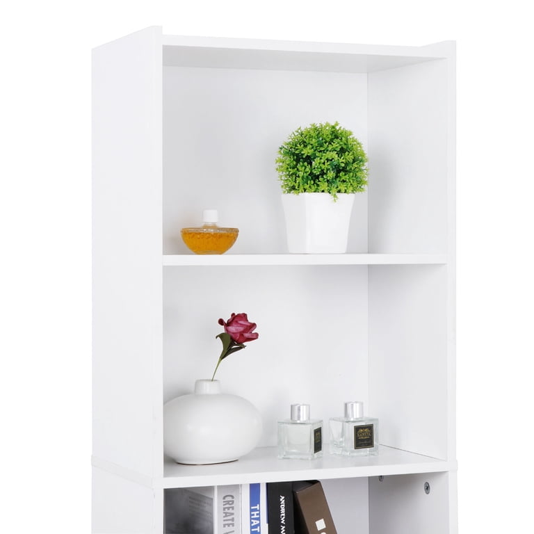 ZENY 5-Tier Bookshelf, Modern White Storage photo 4