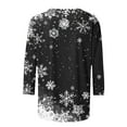 thumbnail image 5 of Bcresic Xmas Snowflake 3/4 Sleeve Shirts for Christmas Womens Casual Crewneck Tunic Tops Classic Basic Tees Cute Christmas Printed T-Shirts Loose Comfy Blouse Pullover Top,01J_Black,XX-Large, 5 of 5