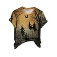 thumbnail image 4 of Sixuan Halloween Shirts for Women, Tshirts Womens Fall Fashion 2024 Plus Size Tops, Women'S Retro Witch Printed Casual Crew Neck T Shirt, 4 of 4