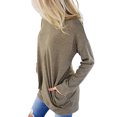 thumbnail image 2 of LAPA Hauts pour Femmes Tunique Col Rond Manches Longues Chemise Blouse, 2 of 4