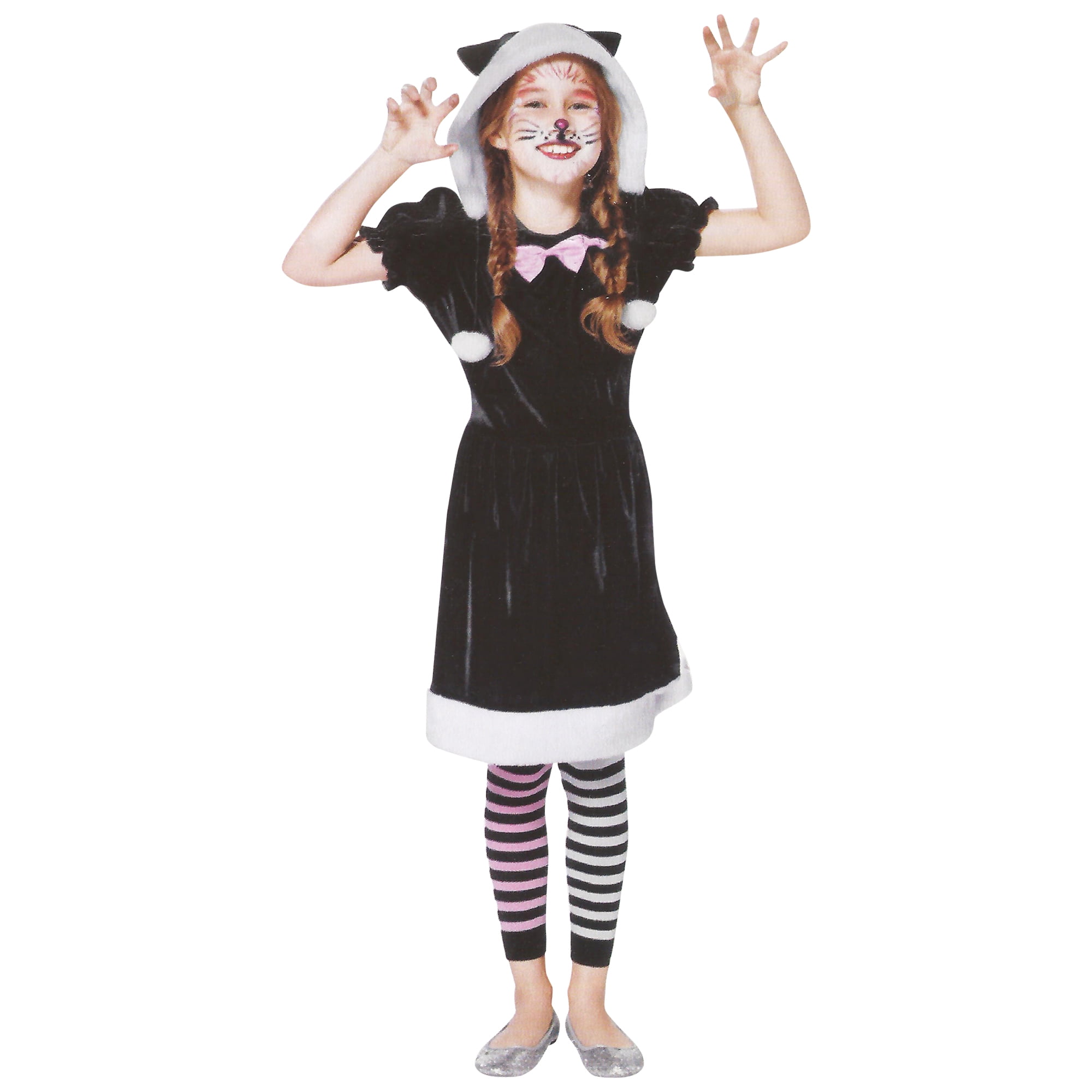 Black and White Girls Cat Children's Halloween Costume Medium