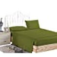 thumbnail image 2 of Linen Store 26-30 inches Extra Fit Deep Pocket Hotel Finish Adjustable Room 1-Piece- Fitted- Sheet Both Pattern Solid/Stripe 500 Thread Count 100% Pima Cotton (Cal-King, Solid, Olive)., 2 of 2