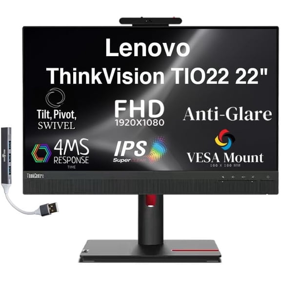 Lenovo ThinkVision TIO22 22 FHD IPS 4ms Webcam HDMI DP w/DKZ Hub