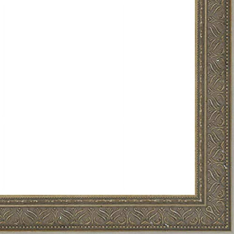 Picture Frame Moulding (Wood) 16ft buy bundle - Ornate Silver Finish - 1.375