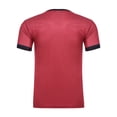 thumbnail image 2 of Oyolan Men Chef Print Contrast Color Restaurant Kitchen Chef Shirt Costume Round Neck Short Sleeve Tee Top Burgundy XL, 2 of 6