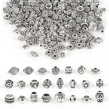 TIANBEN Tibetan Alloy Spacer Beads, Assorted Sizes, 180 Count