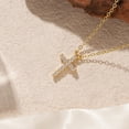 thumbnail image 3 of Turandoss 14K Gold Plated Cross Necklace for Women Faith Christian Jewelry GiftDainty 14K Gold Plated Plated Cz Necklace Simple Cubic Zirconia Cross Pendant Necklace Women Trendy Religious Gift, 3 of 8