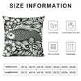 thumbnail image 5 of JEUXUS Pillow Case Carp Fuzzy Decor Ukiyoe Short Plush Pillowcase White, 5 of 5
