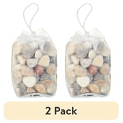 (2 pack) Vibrant Life Large Bag River Rocks Aquarium Decor, 38 oz Bag