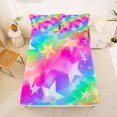 thumbnail image 4 of Manfei Dreamy Star King Sheets, Gradient Glitter Rainbow Bedding, Hot Pink Blue, 4 Pieces, 1 Flat Sheet, 1 Fitted Sheet and 2 Pillowcases, 4 of 6