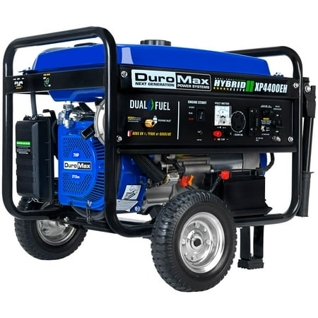 DuroMax XP4400EH 7 HP Dual Fuel Propane/Gas Powered Portable Electric Start Generator, 4400-Watt