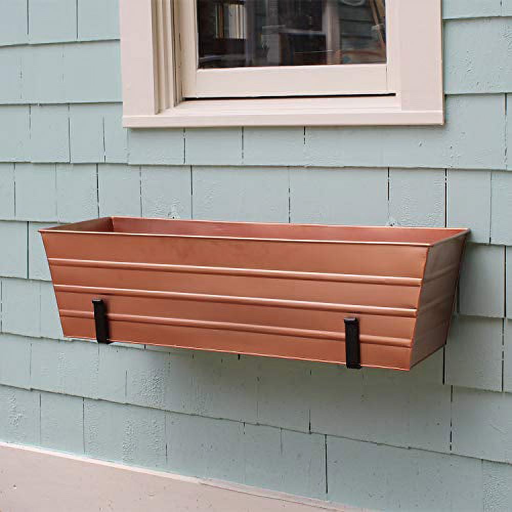 Achla C-21C-WM Flower Box with Wall Brackets, Copper - Large