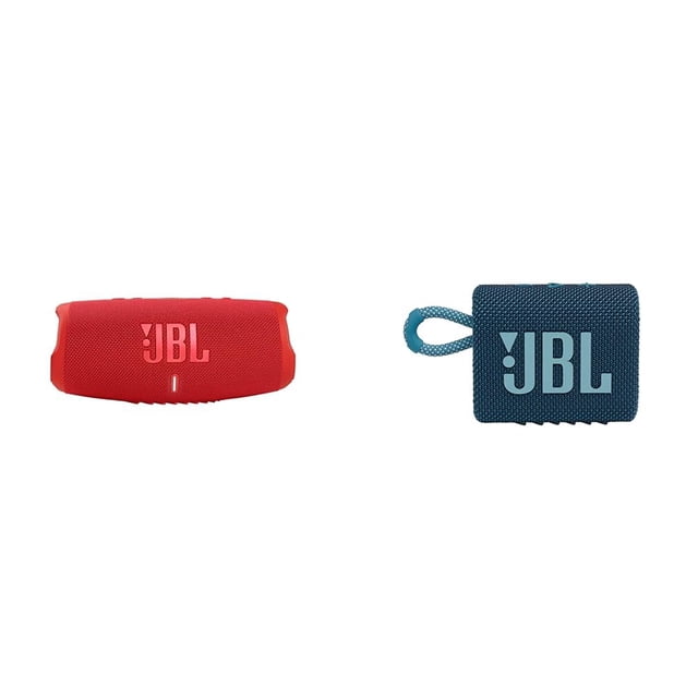 Parlante Bluetooth Inalámbrico Portátil JBL Charge 5 y Go 3 Azul
