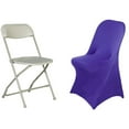 thumbnail image 4 of BalsaCircle Purple Spandex Stretchable Folding Solid Chair Covers Slipcovers Wedding decorations, 4 of 4