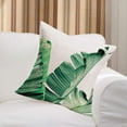 thumbnail image 2 of Square Pillow Covers Banana Leaves Tropical Plant Throw Cover 20X20 Inch Cotton Linen Green Summer Outdoor Pillows Decorative Cushion Home European Slip (Banana Leaf), 20 inchx20 inch, 2 of 6