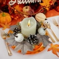 thumbnail image 2 of Btomtd Diameter 27cm Pumpkin Candle Holders Wreath Thanksgiving Aroma Circles Wreath Table Decor Garland Supplies, B, 2 of 6