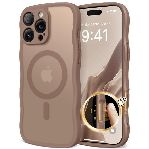 Funda de teléfono CAPRARO para iPhone 16 Pro Max para mujeres y niñas, color marrón