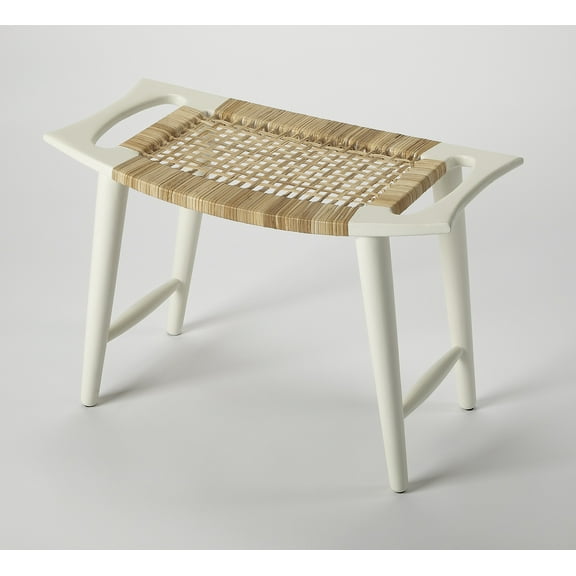 Butler Specialty Foot Stool In White And Natural