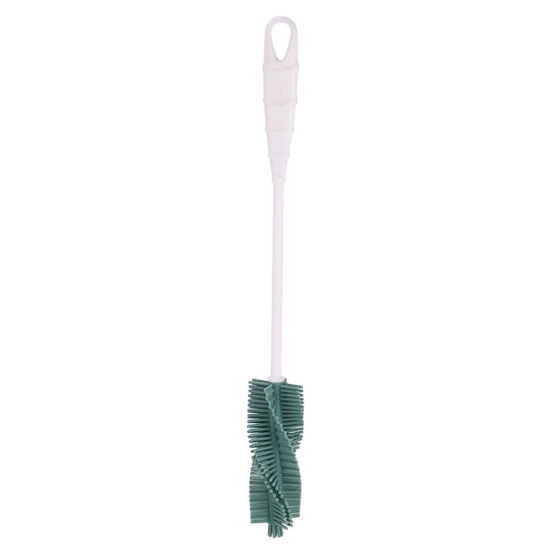 GOOHOCHY Cepillo de silicona para botellas, mango largo, para limpiar vasos y vasos, utensilio de cocina (verde)