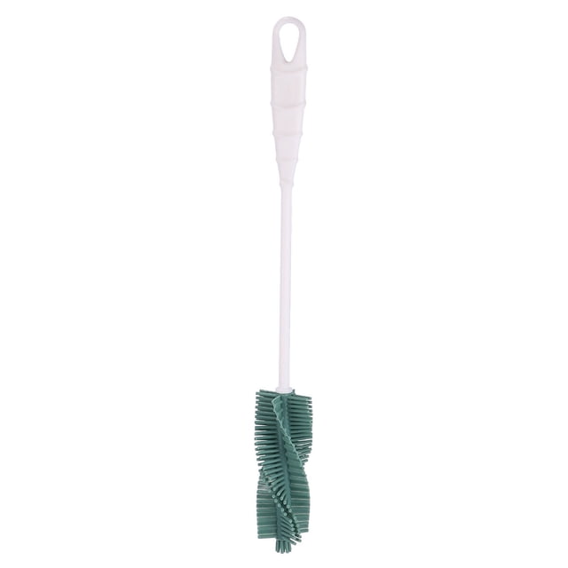 EeaseMX Cepillo de silicona para botellas, mango largo, para limpiar vasos y vasos, utensilio de cocina (verde)